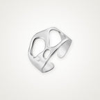 Anillo Calado orgánico plateado
