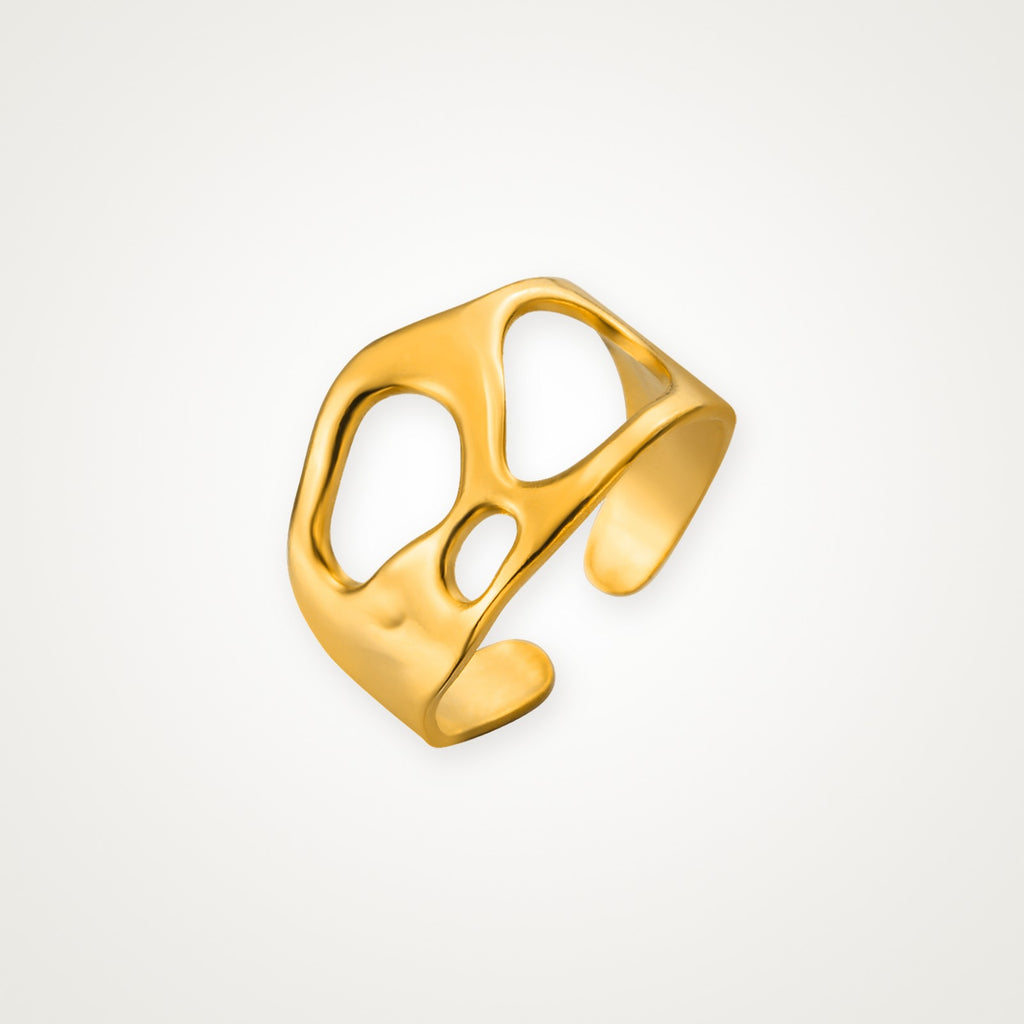 Anillo Calado orgánico dorado