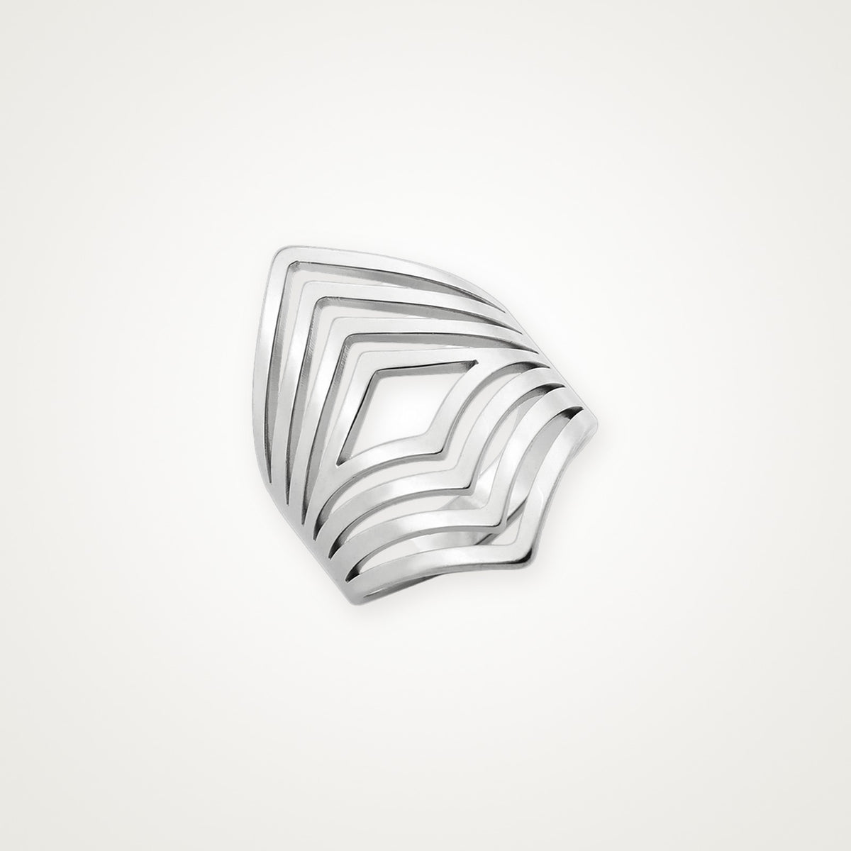 Anillo Chevron plateado