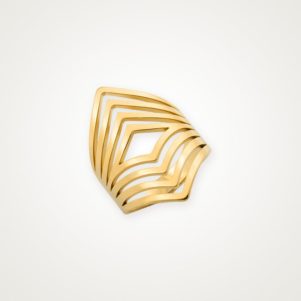 Anillo Chevron dorado