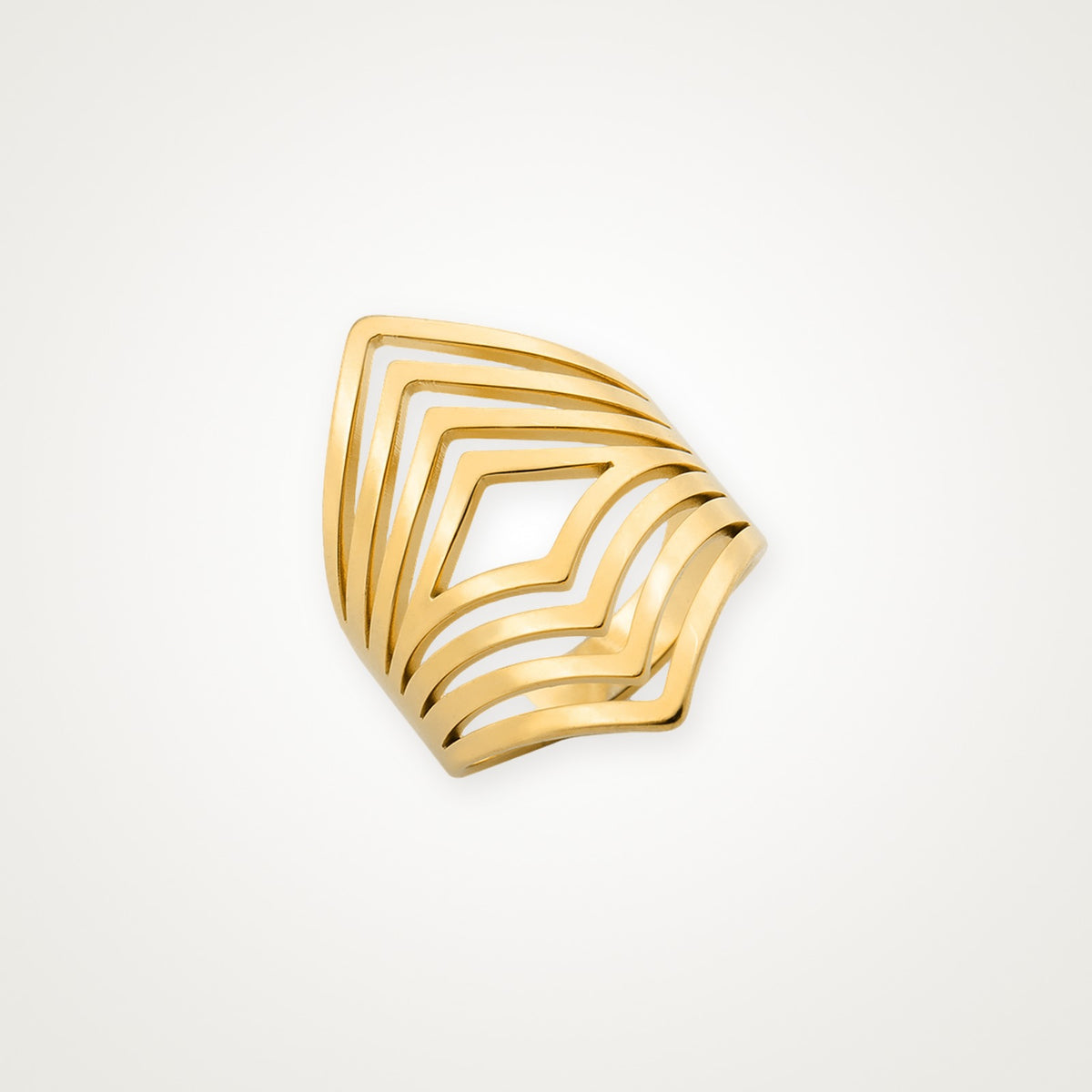Anillo Chevron dorado