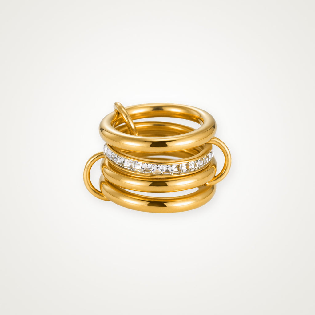 Anillo Cinco aros dorado