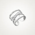 Anillo Círculos y bolitas plateado