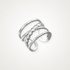 Anillo Círculos y bolitas plateado