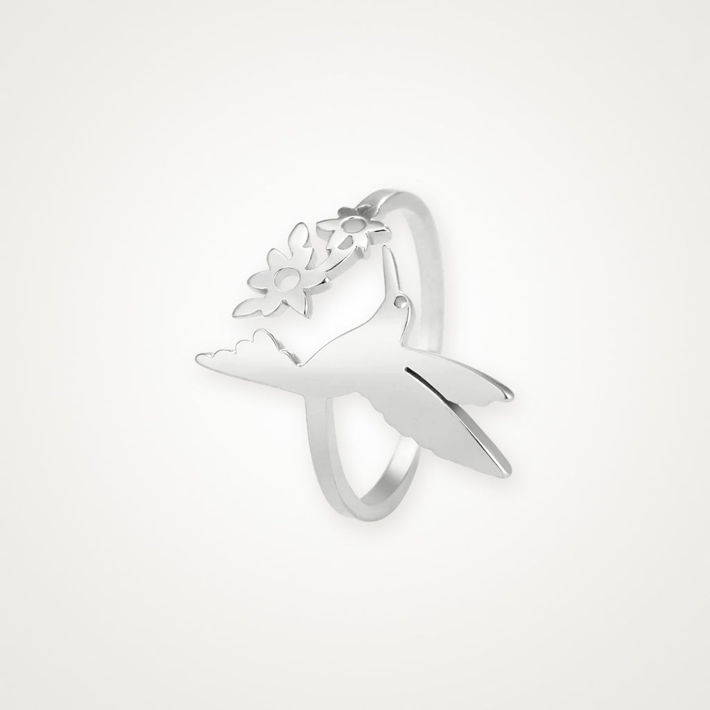 Anillo Colibrí plateado