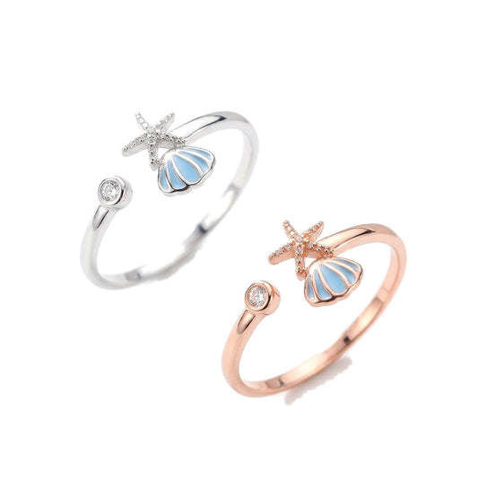 Anillo Concha de Mar Ajustable