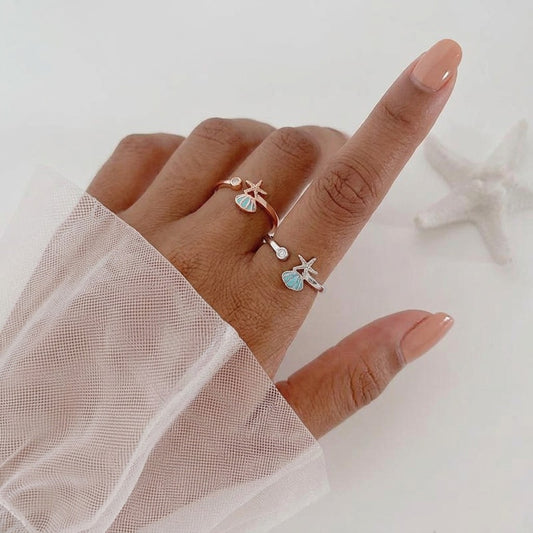 Anillo Concha de Mar Ajustable