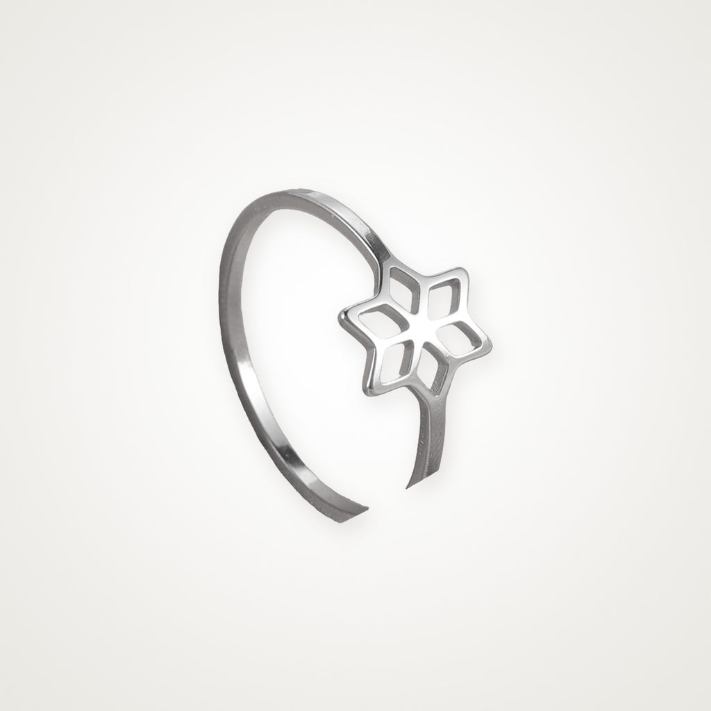 Anillo Copo de nieve plateado