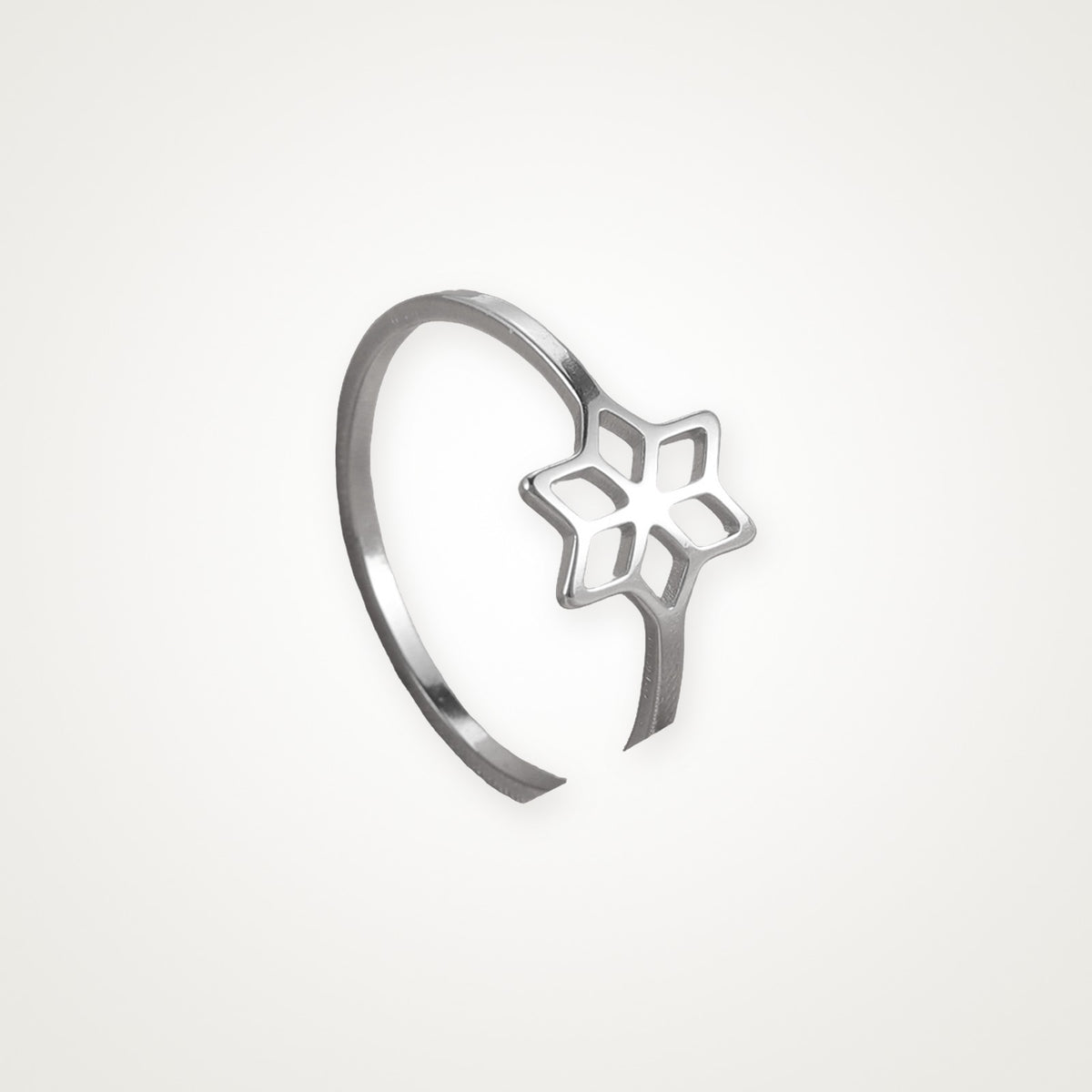 Anillo Copo de nieve plateado