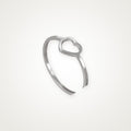 Anillo Corazón abierto plateado