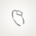 Anillo Corazón abierto plateado