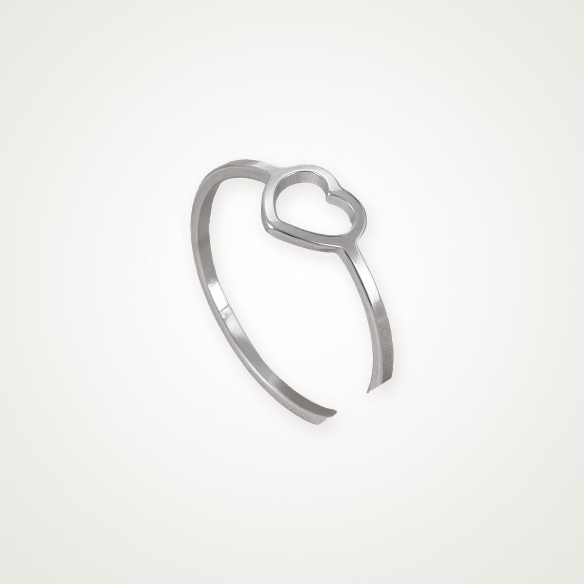 Anillo Corazón abierto plateado