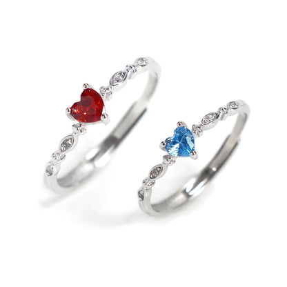 Anillo Corazón con Zirconia de Color
