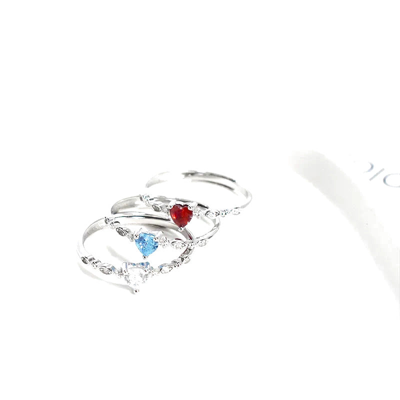 Anillo Corazón con Zirconia de Color