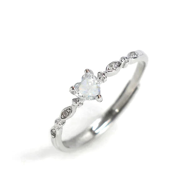 Anillo Corazón con Zirconia de Color
