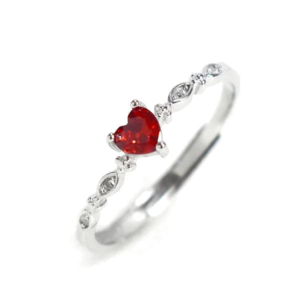 Anillo Corazón con Zirconia de Color