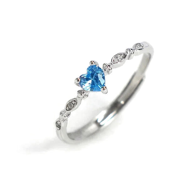 Anillo Corazón con Zirconia de Color