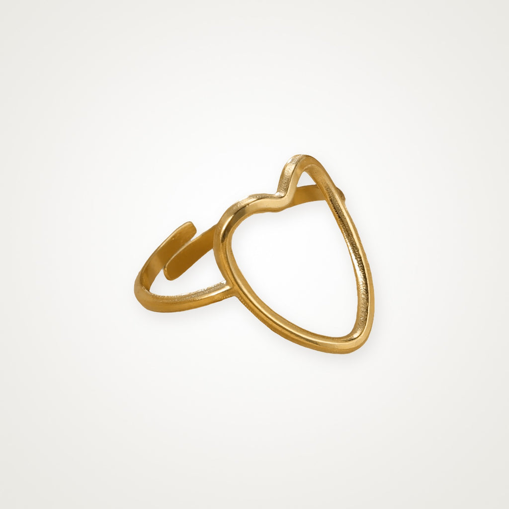 Anillo Corazón de alambre dorado