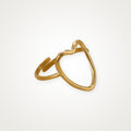 Anillo Corazón de alambre dorado