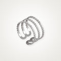 Anillo Corazón de bolitas plateado