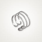 Anillo Corazón de bolitas plateado