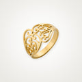 Anillo Corazón de filigrana dorado