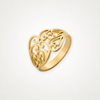 Anillo Corazón de filigrana dorado