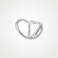 Anillo Corazón escultural plateado