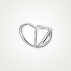 Anillo Corazón escultural plateado