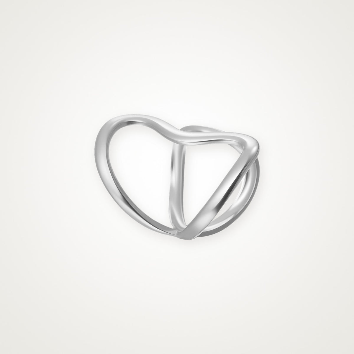 Anillo Corazón escultural plateado