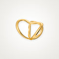 Anillo Corazón escultural dorado