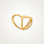 Anillo Corazón escultural dorado