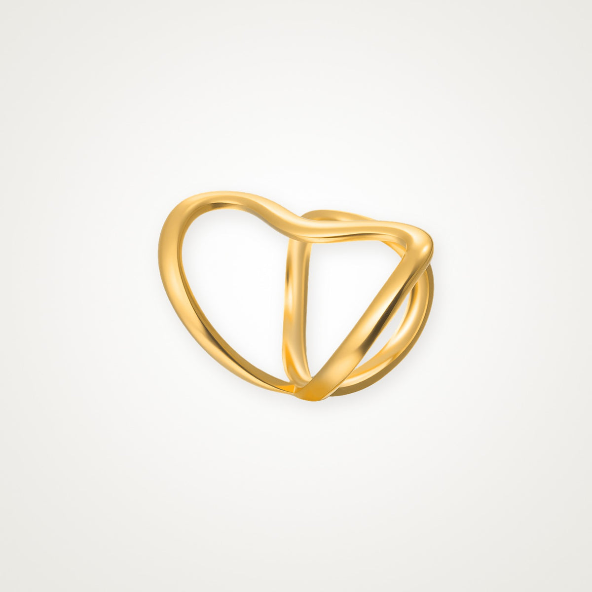 Anillo Corazón escultural dorado