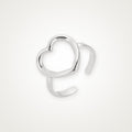 Anillo Corazón grande plateado