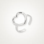 Anillo Corazón grande plateado