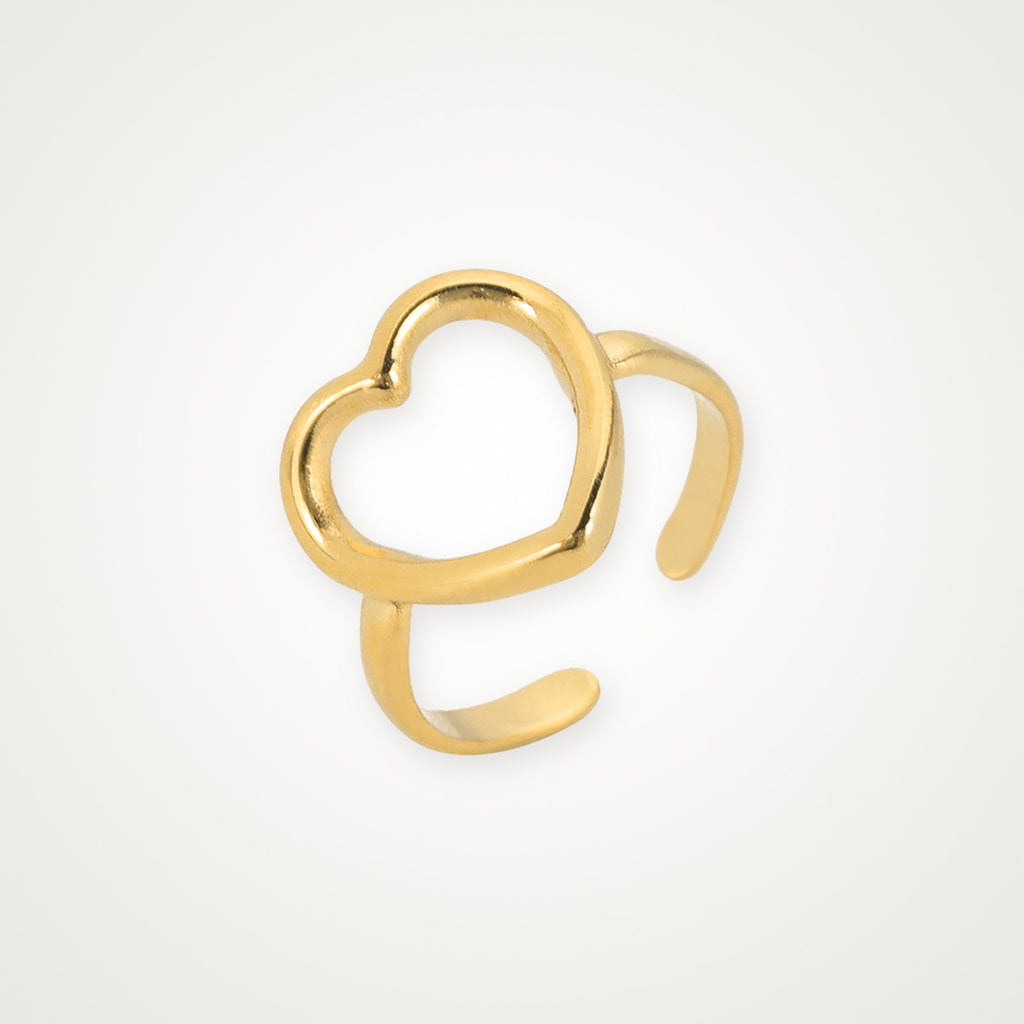 Anillo Corazón grande dorado