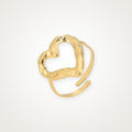 Anillo Corazón martillado dorado
