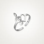Anillo Corazón musical plateado