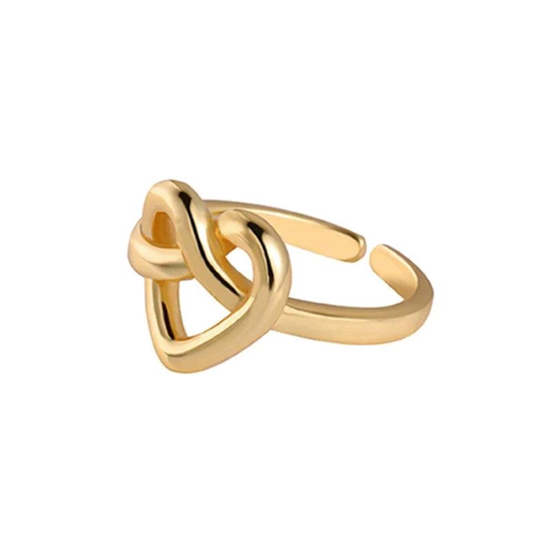 Anillo Corazón y Cruz Ajustable
