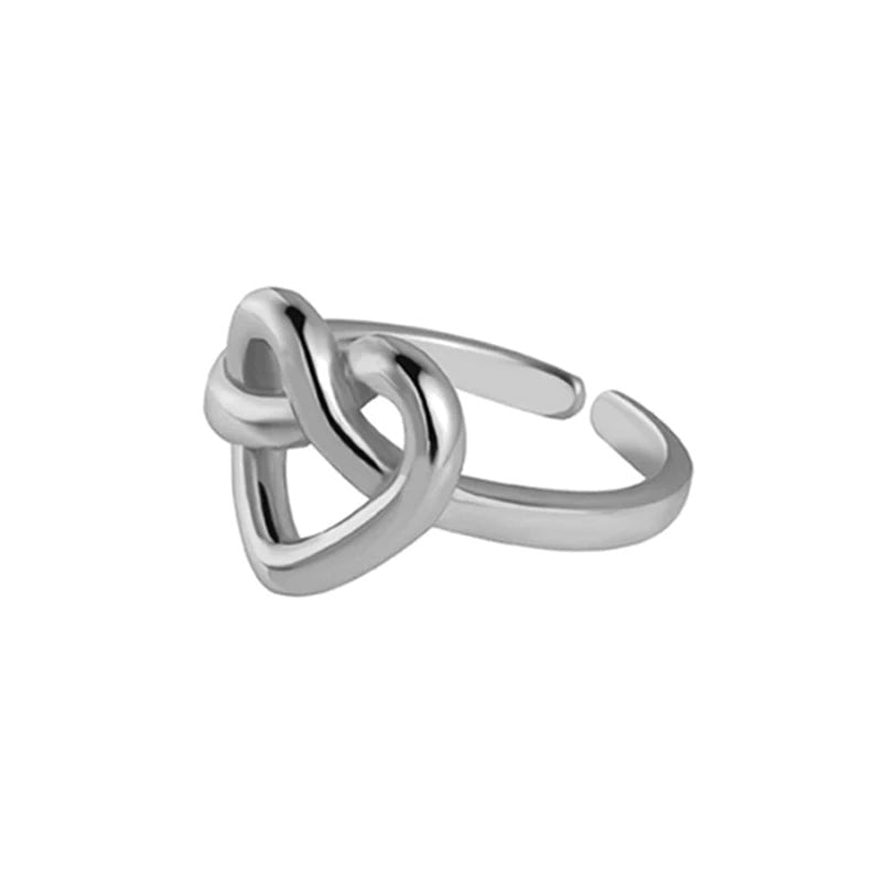 Anillo Corazón y Cruz Ajustable