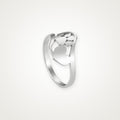 Anillo Corazón y huella plateado