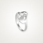 Anillo Corazón y huella plateado