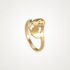 Anillo Corazón y huella dorado