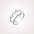 Anillo Corazoncitos en línea plateado
