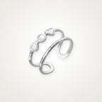 Anillo Corazoncitos en línea plateado