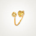 Anillo Corazones amarillos dorado