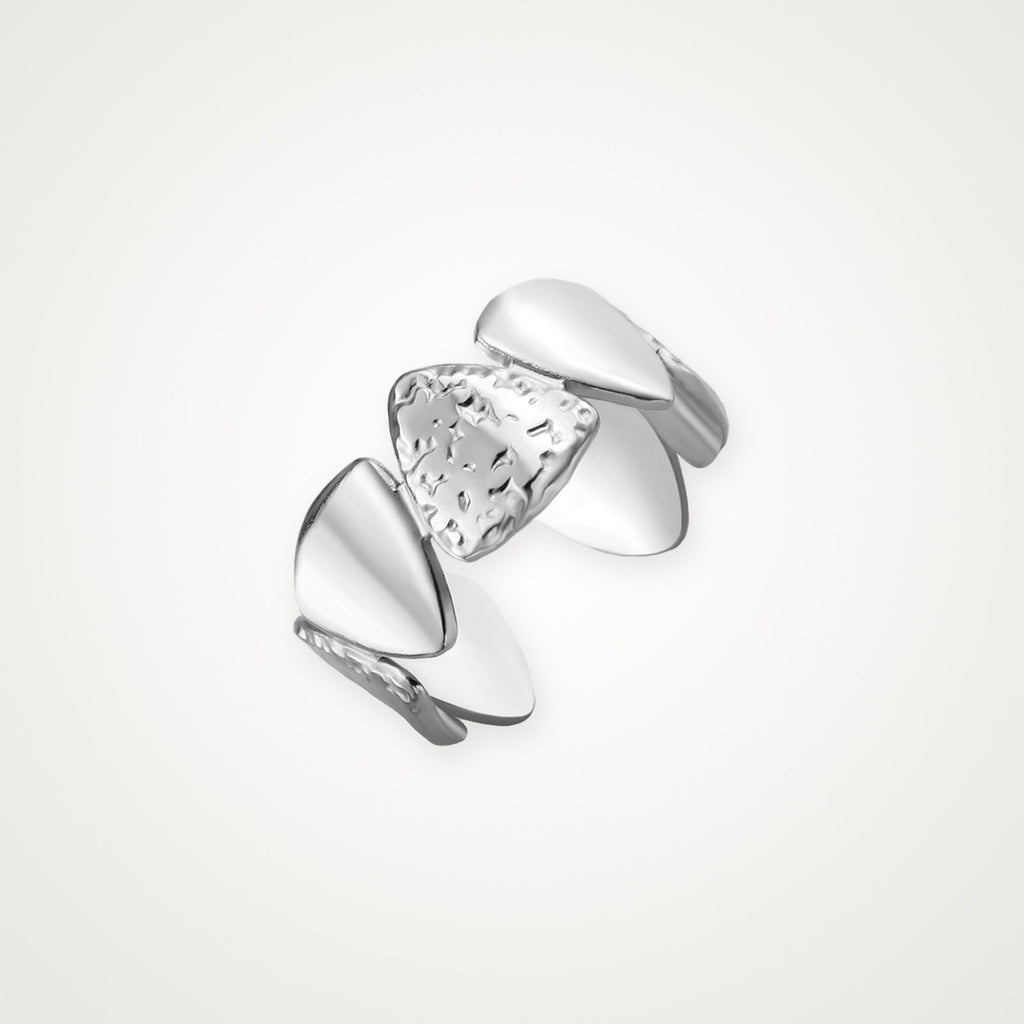 Anillo Corazones encontrados plateado