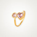 Anillo Corazones lila dorado