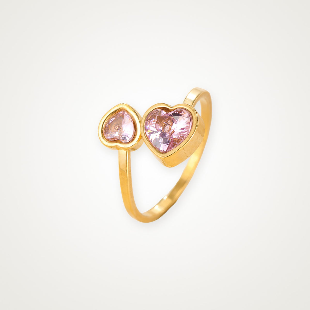 Anillo Corazones lila dorado