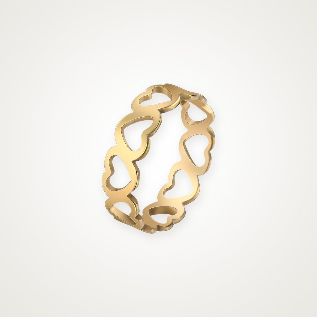 Anillo Corazones dorado